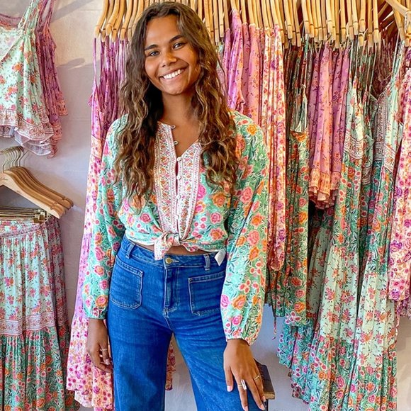 ARNHEM Harmony Mint Long Sleeve Button Sustainable Blouse Top NWT RRP$149 - Picture 9 of 13